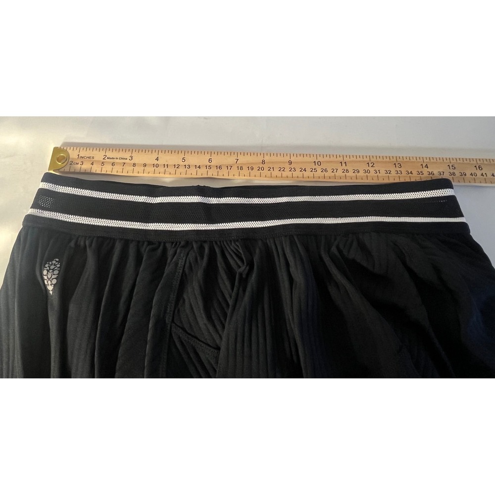 Free People FP Movement Give It A Whirl Skort Black Ribbed Athletic Mini Skirt L - Picture 6 of 7